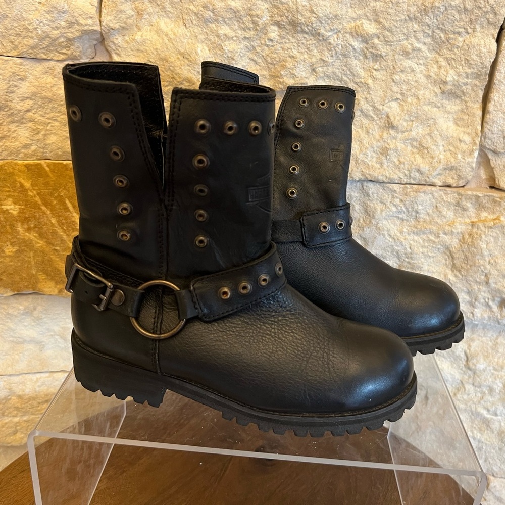 Harley Davidson Black Leather Kendrick Riding Boot